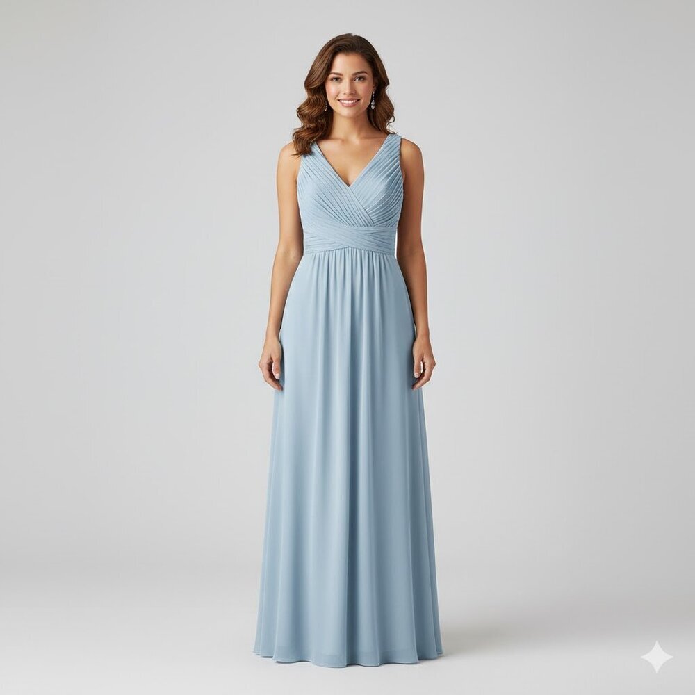Christina Wu Light Blue Chiffon Formal Dress